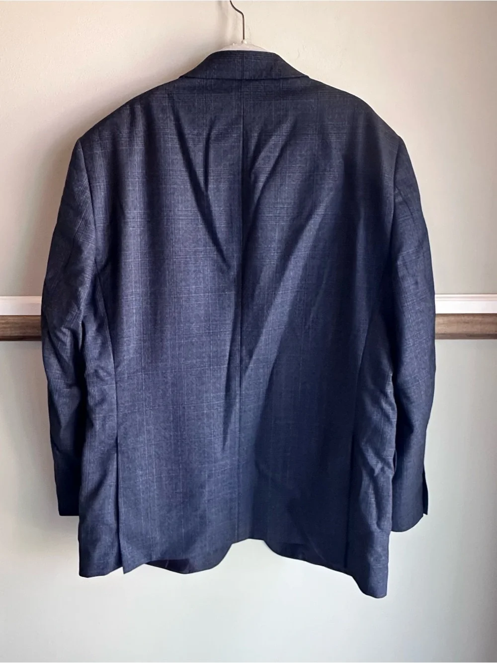 Jos. A. Bank Signature 100% Wool Blue Plaid Tailored Fit Blazer Jacket